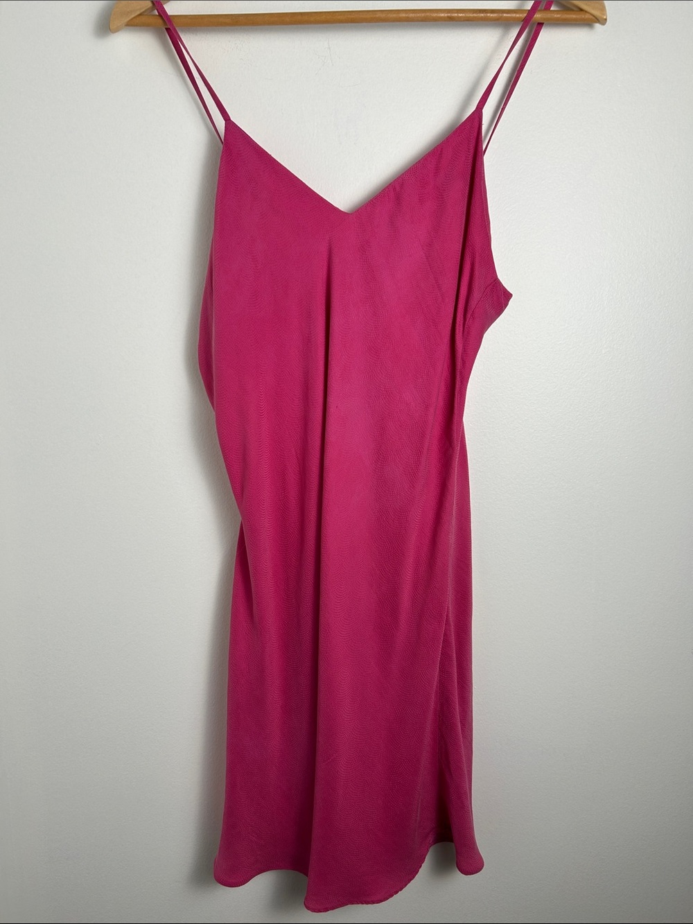 August Silk 100% silk chemise/slip in a vibrant hot pink.